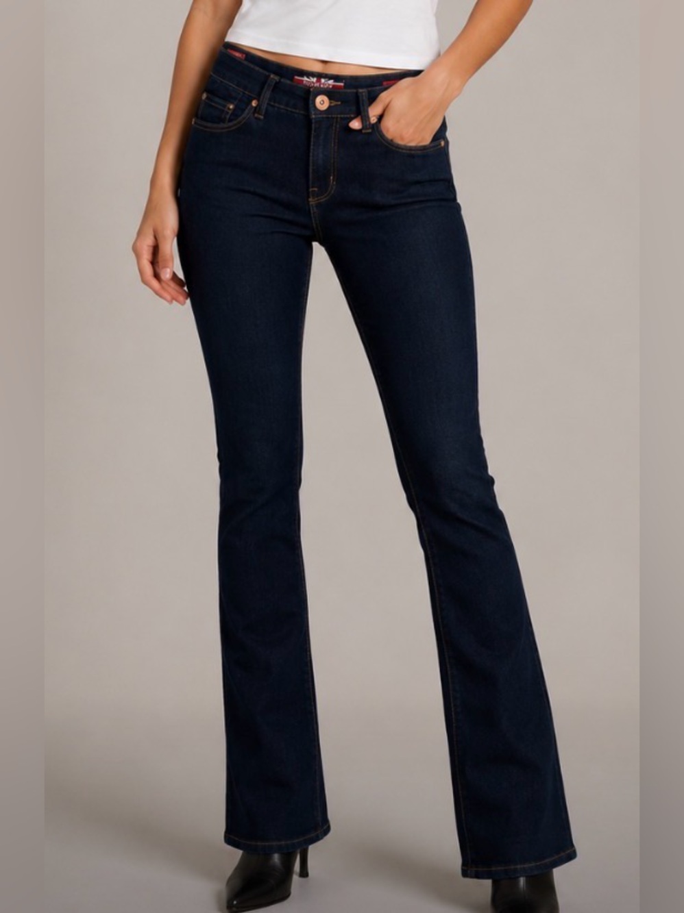 🇬🇧 Makers of True Originals Women's Dark Blue Indigo Skinny Boot Jeans Size 25